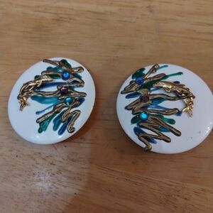 ESTATE Vintage Dolphin women's clip on earrings